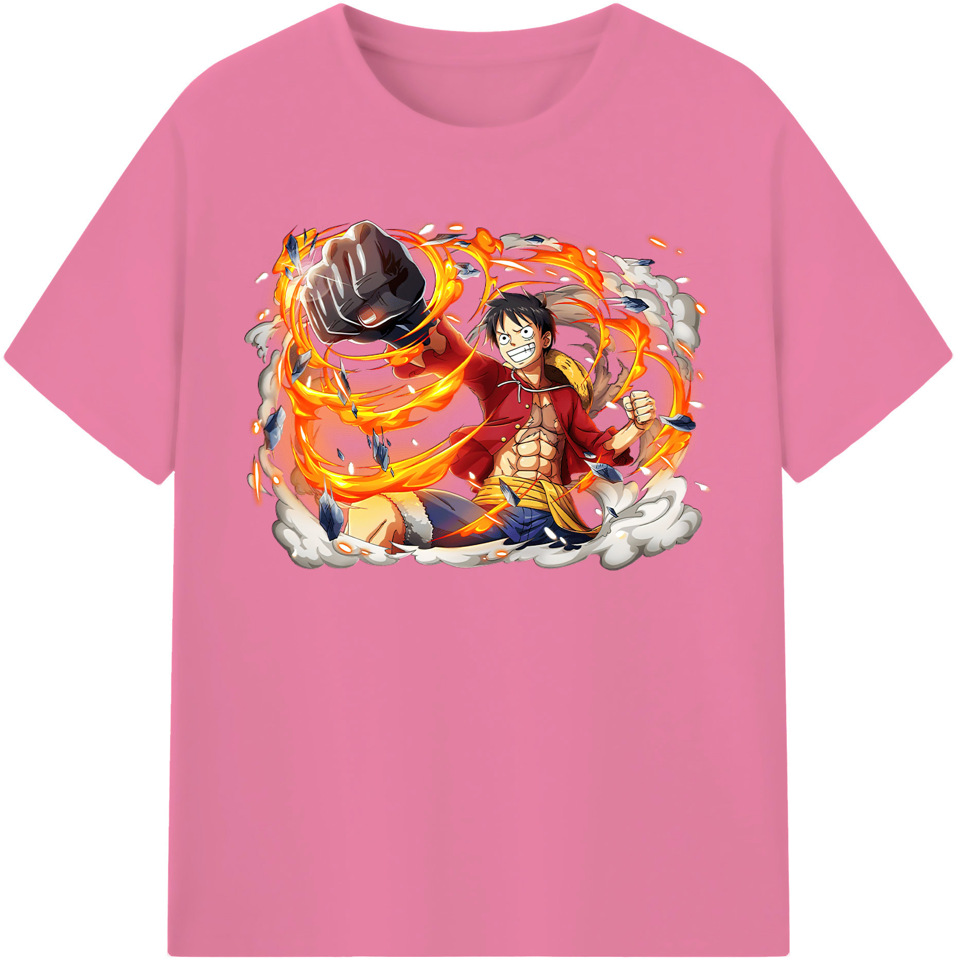 ワンピース モンキー・D・ルフィ ONE PIECE Monkey D. Luffy 綿100％半袖Tシャツ（フロントプリント）